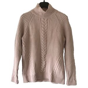 Lululemon Bring The Cozy Turtleneck Sweater Sz 8 Misty Pink Cable Knit NWOT